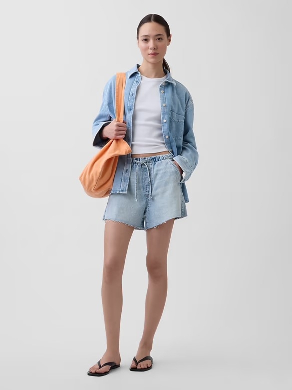 Gap Ultrasoft Drawstring Denim Shorts Small